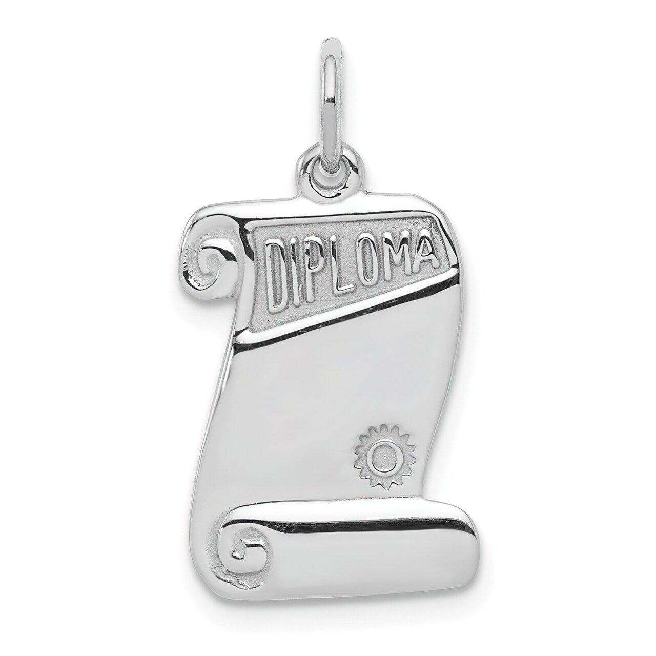 Sterling Silver Diploma Charm Graduation Pendant Jewerly 24mm x 13mm